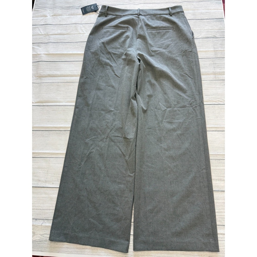 NWT LOFT Versa Wide Leg Pants Womens 10 Gray Pleated Flat Front Career Stretch - Picture 6 of 6